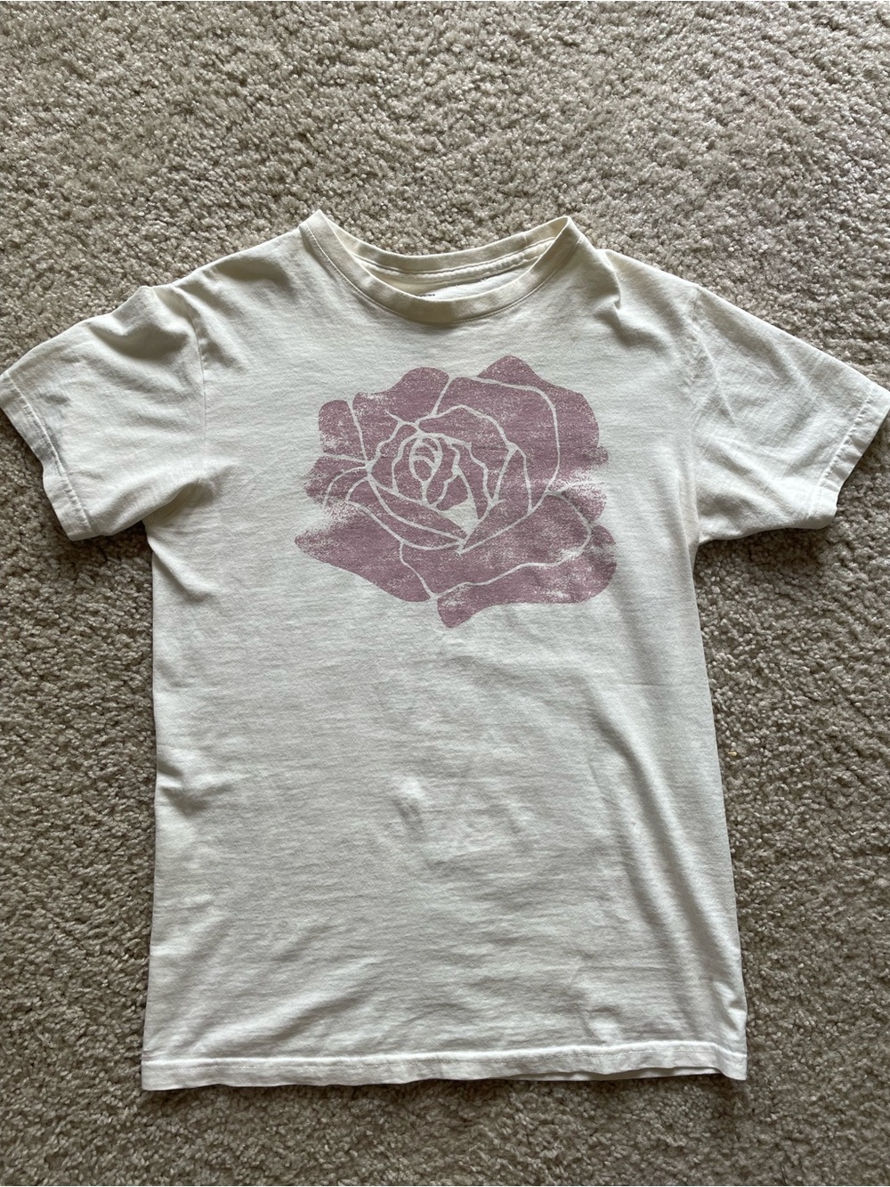 Maurices Cream Tee with Dusty Rose Floral Graphic